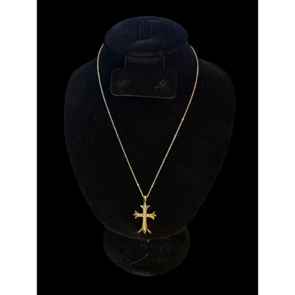 Adina Eden Jewelry - Cross-Eden by Adina Eden Gold Pavé Cross Necklace CZ NWOT 16"